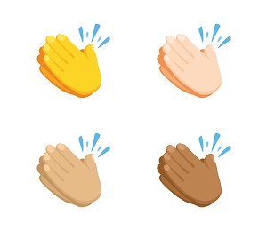 4 skin tones of hand clap emoji