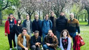 Ex-PhD student Agamemnon Krasoulis with SLMC team in the Meadows, Edinburgh