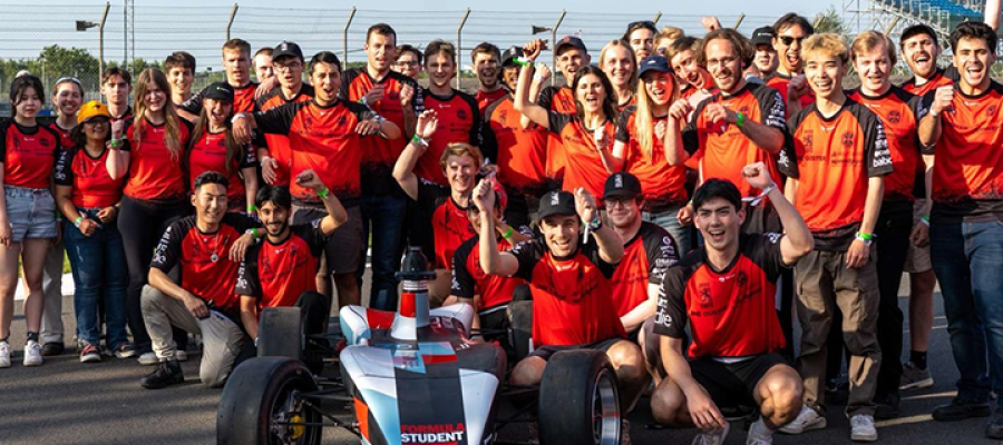 Edinburgh University Formula Student team celebrating their success