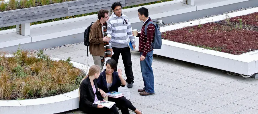 Students on the Informatics Building terrace