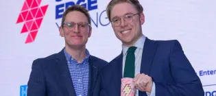 Barry McCulloch from the British Business Bank with MantaRAI's Richard-Palmer