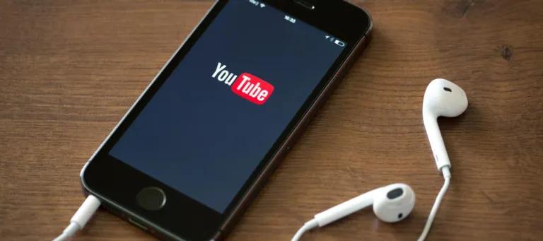 Mobile phone playing YouTube