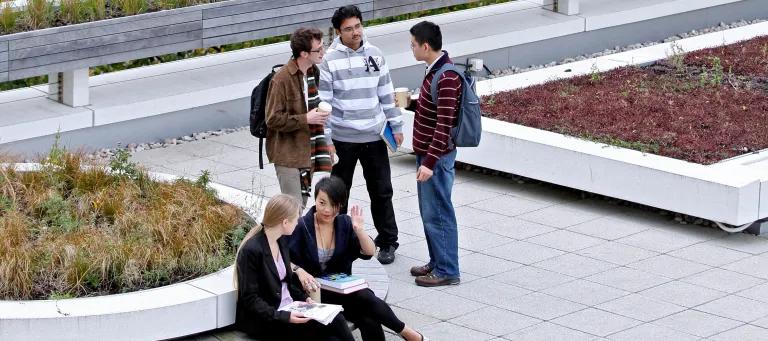Students on the Informatics Building terrace