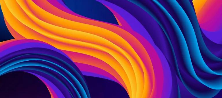 Abstract background with rainbow waves