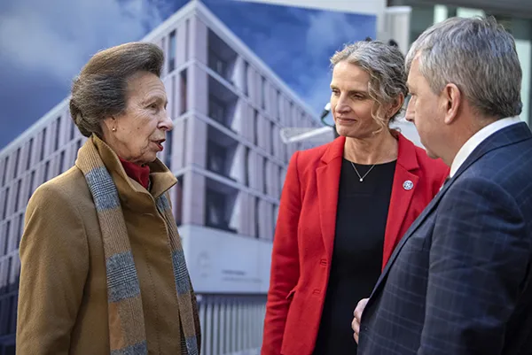 The Princess Royal pictured with Head of School of Informatics and University Principal