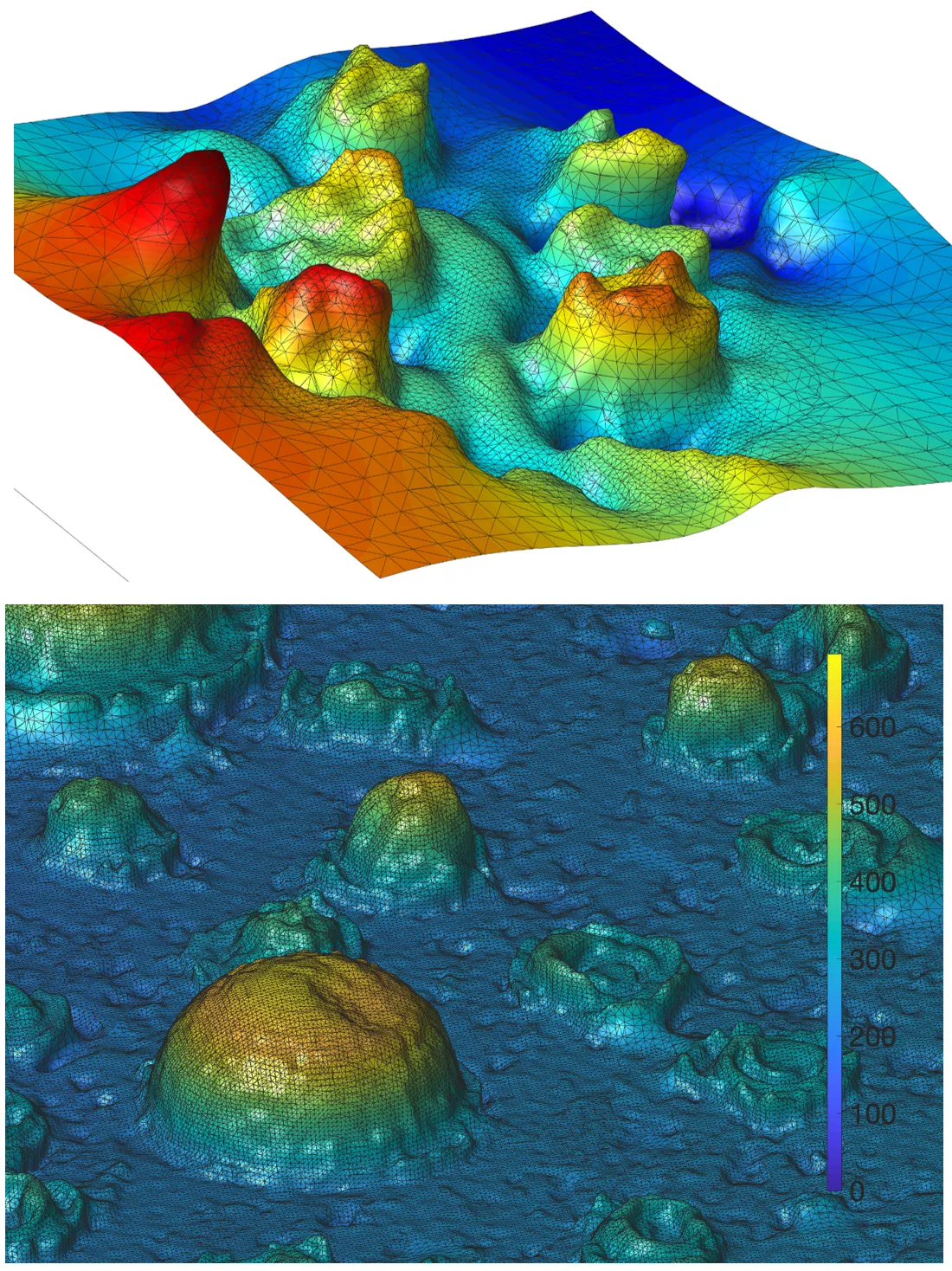 A digital visualisation of the synthetic tongue surface created by the project, next to the surface of a natural tongue.