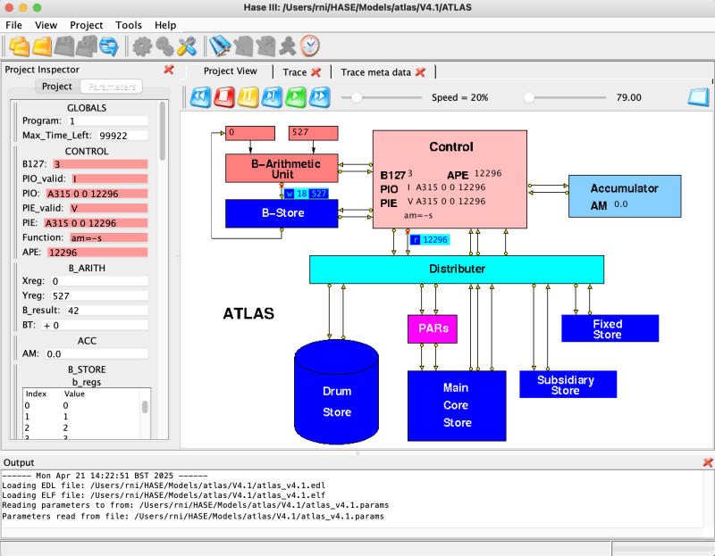 Screenshot from a HASE Atlas model playback sequence