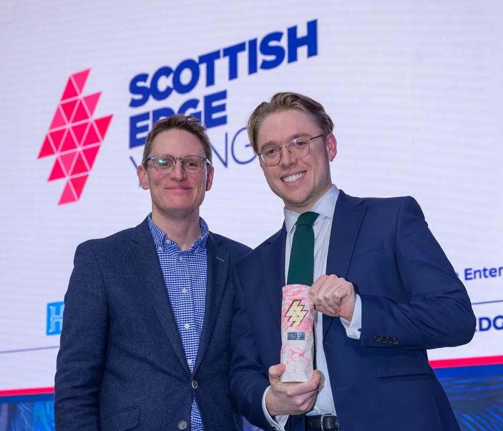 Barry McCulloch from the British Business Bank with MantaRAI's Richard-Palmer
