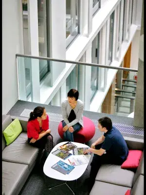Students and supervisor in the Informatics Forum